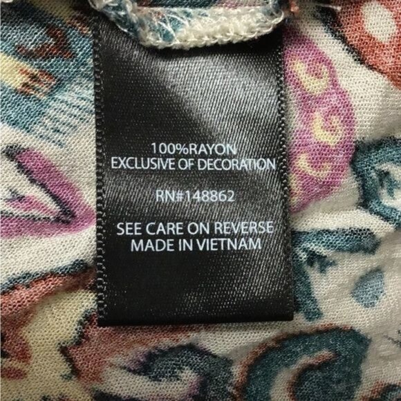 Torrid Women’s Ikat Gauze Smocked Surplice Light Stone Grey Blouse, size 6 - Picture 8 of 9